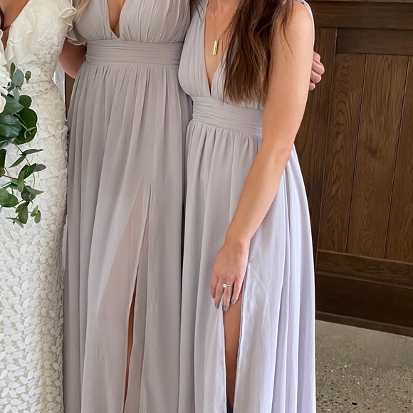 lulus gray bridesmaid dress